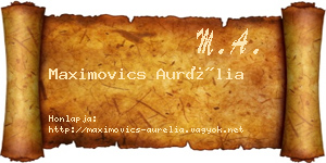 Maximovics Aurélia névjegykártya